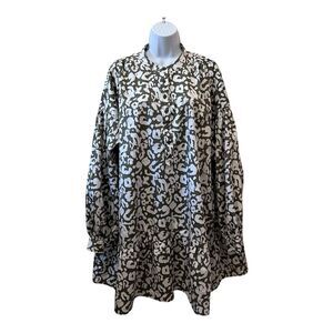 Elizabeth and James Olive Leopard Poplin Dress XL